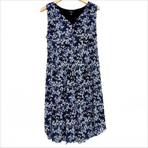Simply Vera VeraWang Navy Floral Sleeveless Lined Dress